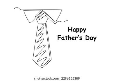 Continuous one line drawing men's tie and shirt icon. Happy father's day concept. Single line draw design vector graphic illustration.