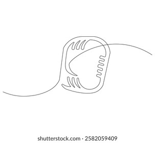 Continuous one line drawing of microphone. Single line drawing illustration of podcast microphone. Microphone concept vector art. Doodle line illustration.