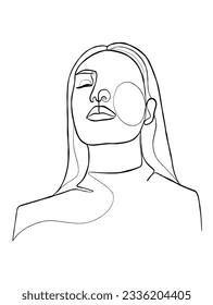 Dibujo continuo de una línea de mujer minimalista. Ilustración vectorial.