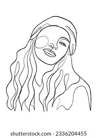 Continuous one line drawing of minimalist woman. Vector illustration.