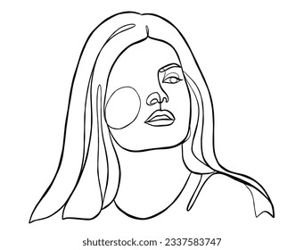 Continuous one line drawing of minimalist woman. Vector illustration.