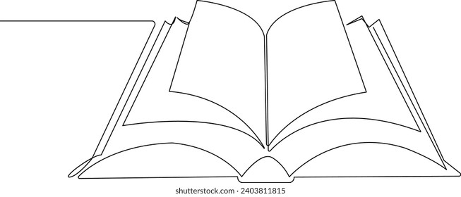 diseño continuo de una línea minimalista De libro ilustración de vector tema de suministro para escuela y objeto educativo
