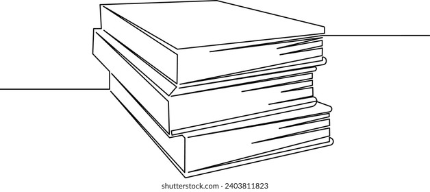 continuous one line drawing minimalist Of book vector illustration study supply theme for school and education object
