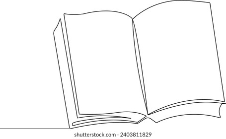 continuous one line drawing minimalist Of book vector illustration study supply theme for school and education object
