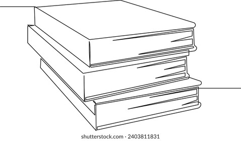 continuous one line drawing minimalist Of book vector illustration study supply theme for school and education object
