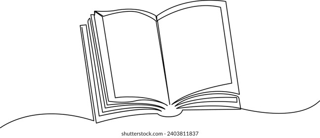 continuous one line drawing minimalist Of book vector illustration study supply theme for school and education object
