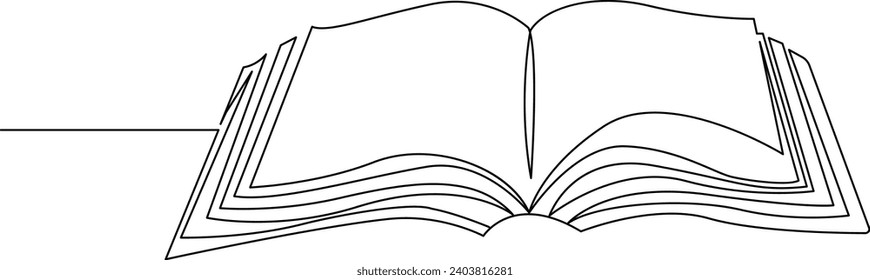 continuous one line drawing minimalist Of book vector illustration study supply theme for school and education