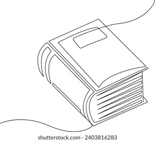 continuous one line drawing minimalist Of book vector illustration study supply theme for school and education
