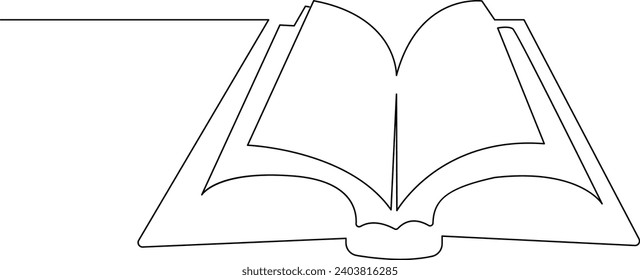 continuous one line drawing minimalist Of book vector illustration study supply theme for school and education