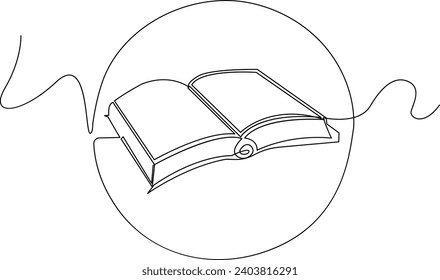 diseño continuo de una línea minimalista De libro ilustración de vector tema de suministro para la escuela y la educación