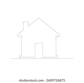 Continuous one line drawing of minimalist house. One line drawing illustration of dream house. Architectural house concept vector art. Doodle line illustration. Downloadable and editable