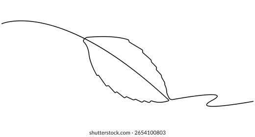 Desenho contínuo de uma linha de menta. Ilustração de vetor de estilo moderno em fundo isolado, Mint, spearmint vetor illustration.Background para design de rótulo. Um desenho artístico de linha contínua. 