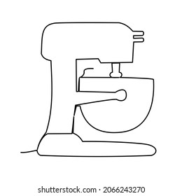 Continuous one line drawing  mixer.Vector illustration household appliance 