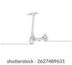 Continuous one line drawing of modern scooter. One line drawing illustration of electric scooter technology. National technology day concept single line. Editable outline
