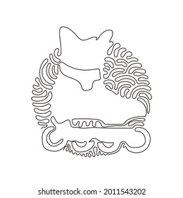 Continuous one line drawing modern roller blades. Man style roller skates. Inline skates sport. Skate. Pair of inline roller skates. Swirl curl circle background style. Single line draw design vector