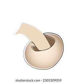continuous one line drawing of a mushroom. vector illustration