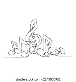 Continuous One Line Drawing Music Note