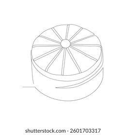 Continuous One Line Drawing Muslim hat vector sketch