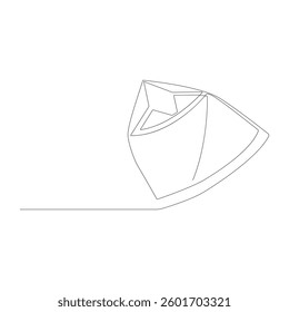 Continuous One Line Drawing Muslim hat vector illustration