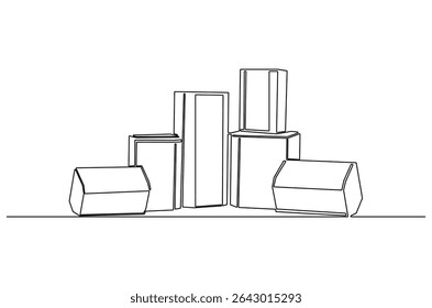 Continuous one line drawing of A new black bookshelf speaker. Single line drawing illustration of Speaker Music. Party equipment concept vector art. Doodle line illustration.