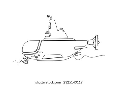 Continuous one line drawing Ocean travel transportation concept. Single line draw design vector graphic illustration.