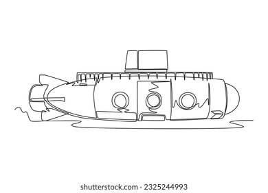 Continuous one line drawing Ocean travel transportation concept. Single line draw design vector graphic illustration.