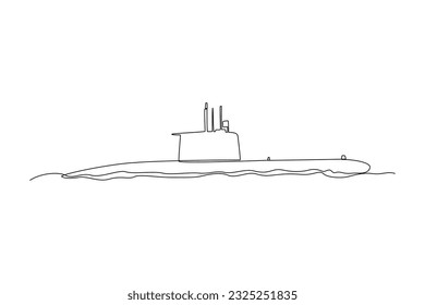 Continuous one line drawing Ocean travel transportation concept. Single line draw design vector graphic illustration.