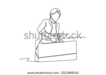 Continuous one line drawing off to university concept. Single line draw design vector graphic illustration.