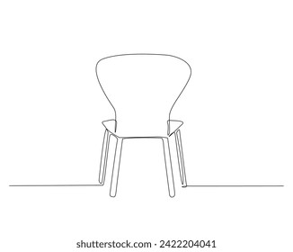 Continuous one line drawing of office chair backside. Chair single outline vector illustration. Interior and furniture concept, editable stroke.