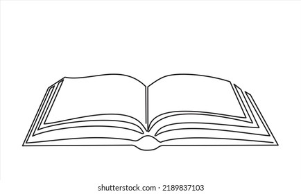 Continuous One Line Drawing Open Book Stock Vector (Royalty Free ...