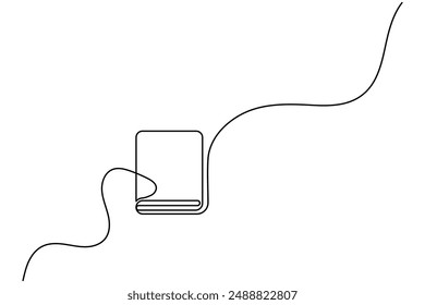Dibujo continuo de una línea del libro abierto ilustración aislada del Arte vectorial del contorno