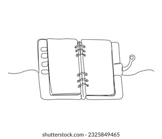 Continuous one line drawing of opened book. Education book line art vector illustration, idea, school and intelligence concept.  Editable stroke.