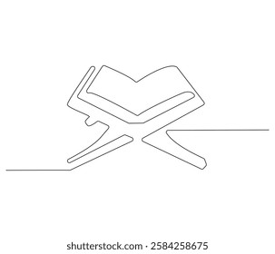 Continuous one line drawing of opened Quran. Single line drawing illustration of muslim holy book. Muslim ramadan kareem concept vector art. Doodle line illustration.


