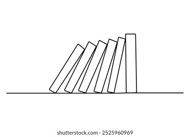 Continuous one line drawing of opening book vector illustration