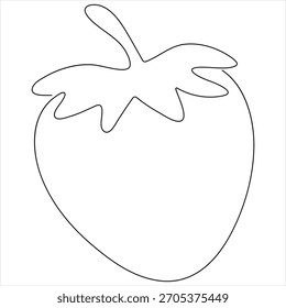 Dibujo continuo de una línea de ilustración de estilo de contorno de fresa orgánica