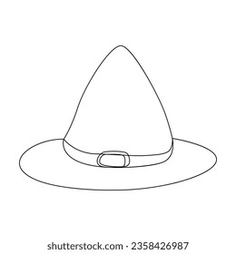 
Continuous one line drawing of outline cap vector illustration 