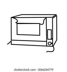 Continuous one line drawing  oven.Vector illustration household appliance 