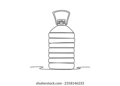Continuous one line drawing 
packaging bottle concept. Single line draw design vector graphic illustration.