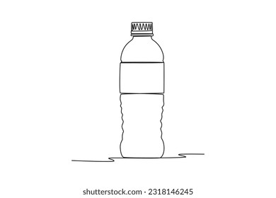 Continuous one line drawing 
packaging bottle concept. Single line draw design vector graphic illustration.