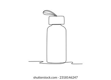 Continuous one line drawing 
packaging bottle concept. Single line draw design vector graphic illustration.