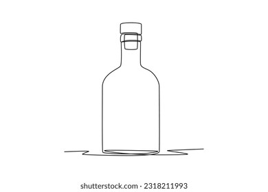 Continuous one line drawing 
packaging bottle concept. Single line draw design vector graphic illustration.