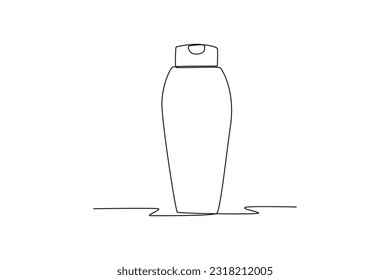 Continuous one line drawing 
packaging bottle concept. Single line draw design vector graphic illustration.