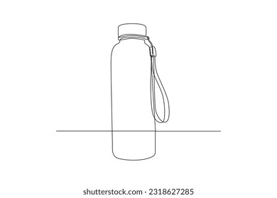 Continuous one line drawing packaging bottle concept. Single line draw design vector graphic illustration.