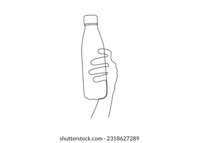 Continuous one line drawing packaging bottle concept. Single line draw design vector graphic illustration.