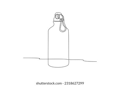 Continuous one line drawing packaging bottle concept. Single line draw design vector graphic illustration.