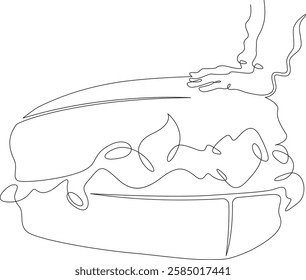 Continuous one line drawing packing luggage. Hands closing a suitcase. Packing for vacation. One continuous line isolated minimal illustration.Not AI.