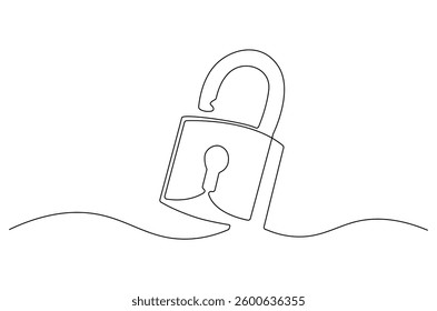 Continuous one line drawing of padlock. Single line drawing illustration set of office Lock. Security concept vector art. Line vector illustration. 
