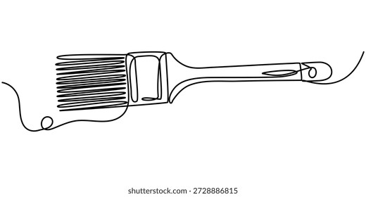 Desenho contínuo de uma linha de pincel de pintura, construção e reparação. uma linha ícone de arte desenho vetor. 