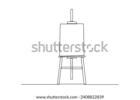 Continuous one line drawing painting board. Stationery Concept. Single line draw design vector graphic illustration.