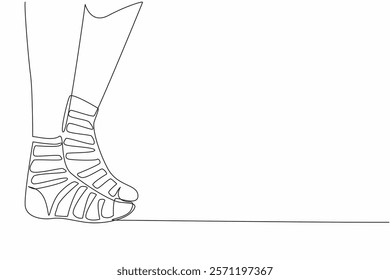 Continuous one line drawing a pair of socked feet. Good anti odor material. Sweat absorbent material. Stay active. Stepping freely. Anti Bullying Day. Single line draw design vector illustration